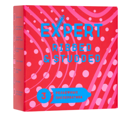 Презервативы ребристо-точечные EXPERT Ribbed-Studded (3 шт)