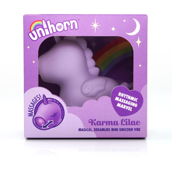 Вибростимулятор клитора с функцией пульсации фиолетовый Unihorn Karma Lilac