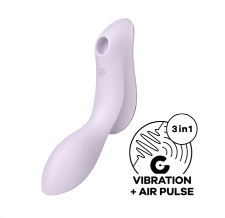 Вакуумный вибростимулятор для клитора и точки G фиолетовый Curvy Trinity 2 Satisfyer (EU+World version)