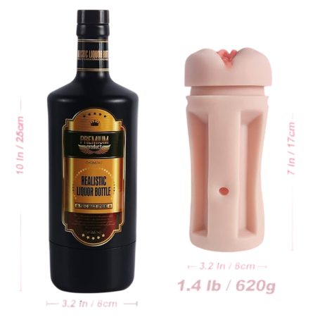 Реалистичный мастурбатор-вагина в бутылке Liquor Bottle