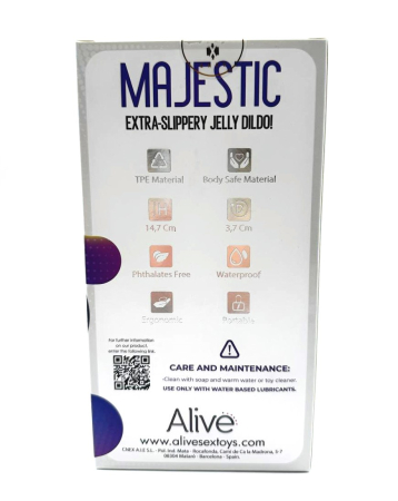 Прозрачный фаллоимитатор на присоске Majestic Jelly Dildo 14,7 см