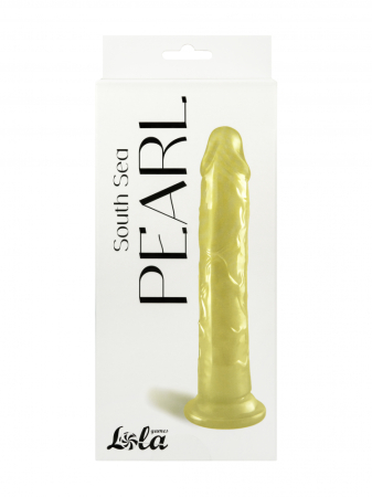 Перламутровый золотистый фаллоимитатор на присоске South Sea Pearl