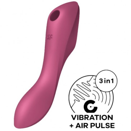 Вакуумный вибростимулятор для клитора и точки G красный Curvy Trinity 3 Satisfyer 