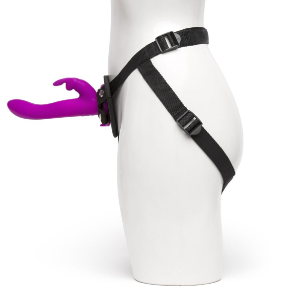 Страпон с вибрацией перезаряжаемый Happy Rabbit Strap-on Kit фиолетовый