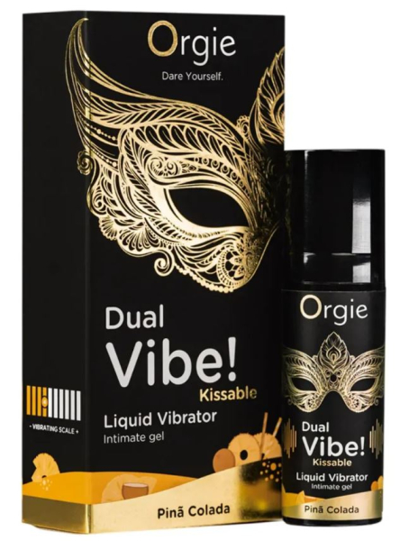 Съедобный жидкий вибратор со вкусом "Пина Колада" Orgie DUAL VIBE! KISSABLE 15 мл