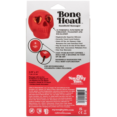 Вибратор в форме черепа перезаряжаемый Bone Head