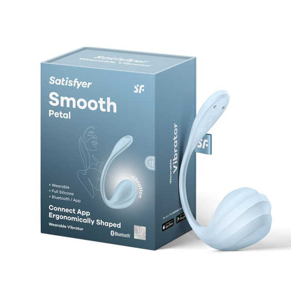 Смарт-виброяйцо голубое Smooth Petal Satisfyer 