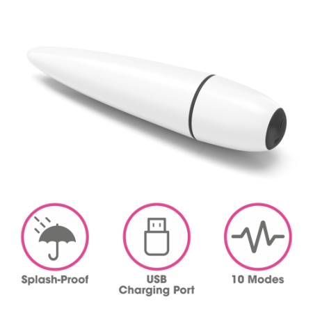 Белый мини-вибратор Ijoy Rechargeable Power Play