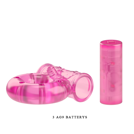 Эрекционное кольцо с вибрацией Baile Pink Butterfly Ring