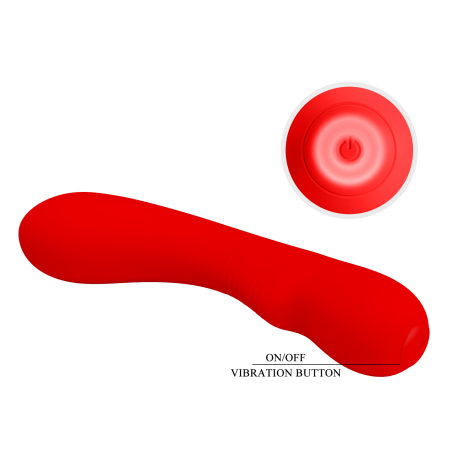 Перезаряжаемый изогнутый вибратор для точки G Pretty Love Matt Super Soft Silicone красный