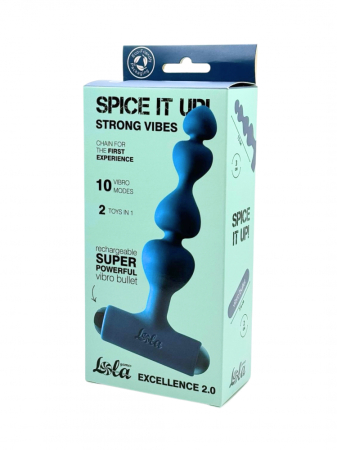 Анальная цепочка с перезаряжаемой вибропулей зеленая SPICE IT UP EXCELLENCE 2.0