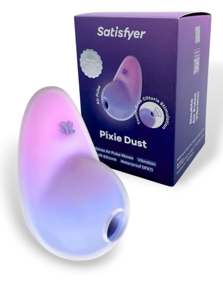 Вакуумно-волновой клиторальный вибратор лилово-розовый Pixie Dust Satisfyer 