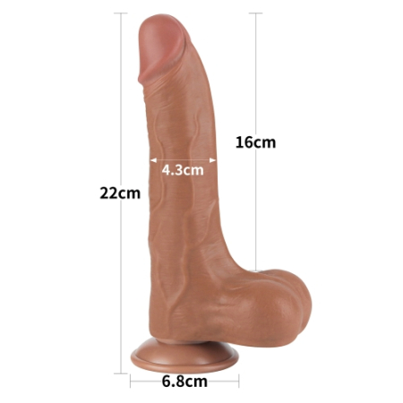 Реалистичный фаллоимитатор на присоске Sliding Skin Dual Layer Dong 22 см