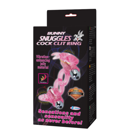 Двойное эрекционное кольцо Baile Bunny Snuggles Cock Clit Ring