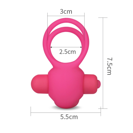 Двойное виброкольцо Power Clit Duo Silicone Cockring розовое
