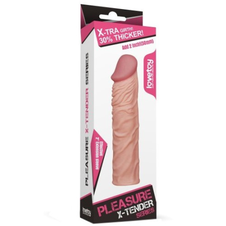 Удлиняющая насадка на пенис телесная X-Tender Penis Sleeve + 5 см
