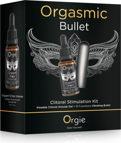 Женский набор: возбуждающие капли для клитора и вибропуля Orgie Orgasmic Bullet and Orgasm Drops Intense