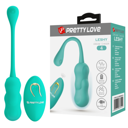 Виброяйцо необычной формы Pretty Love Leshy бирюзовое 