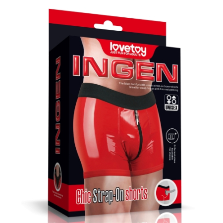 Шорты для страпона INGEN красные XS/S