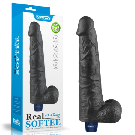 Реалистичный вибратор REAL SOFTEE 27 см BLACK