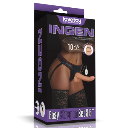 Страпон телесный с вибрацией Vibrating Easy Strapon Set 22 см