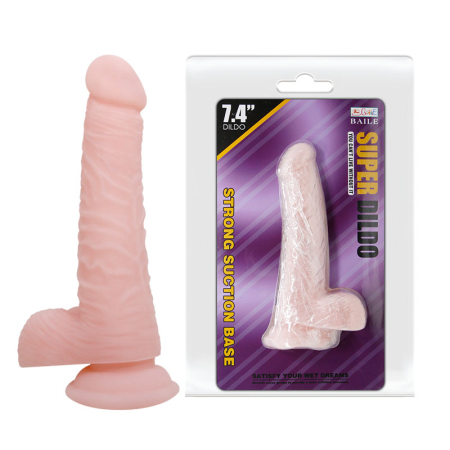 Реалистичный фаллоимитатор на присоске Baile Super Dildo 19 см 