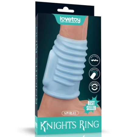 Рельефная вибронасадка на пенис Vibrating Spiral Knights Ring