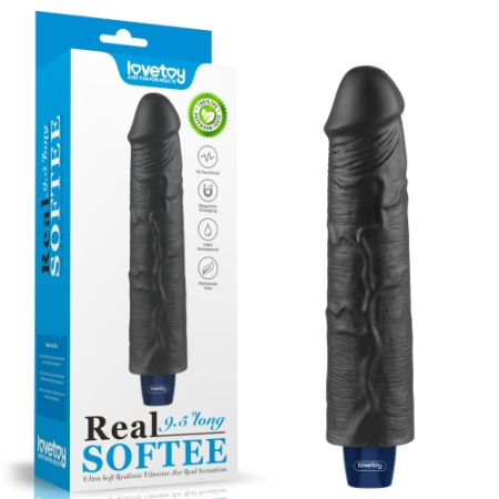 Реалистичный вибратор REAL SOFTEE 24 см BLACK