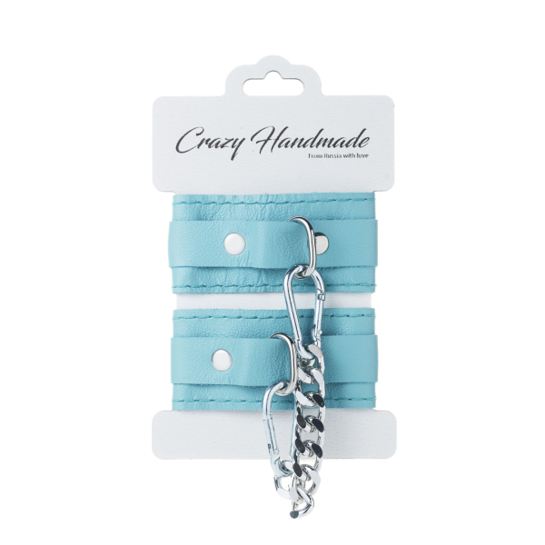 Оковы скругленные тиффани с серебрянной цепочкой Crazy Handmade