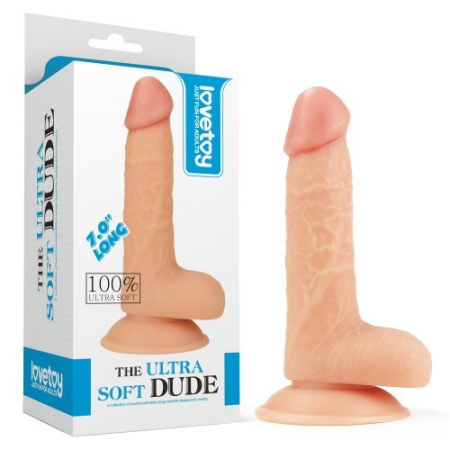 Реалистичный фаллоимитатор на присоске The Ultra Soft Dude 18 см
